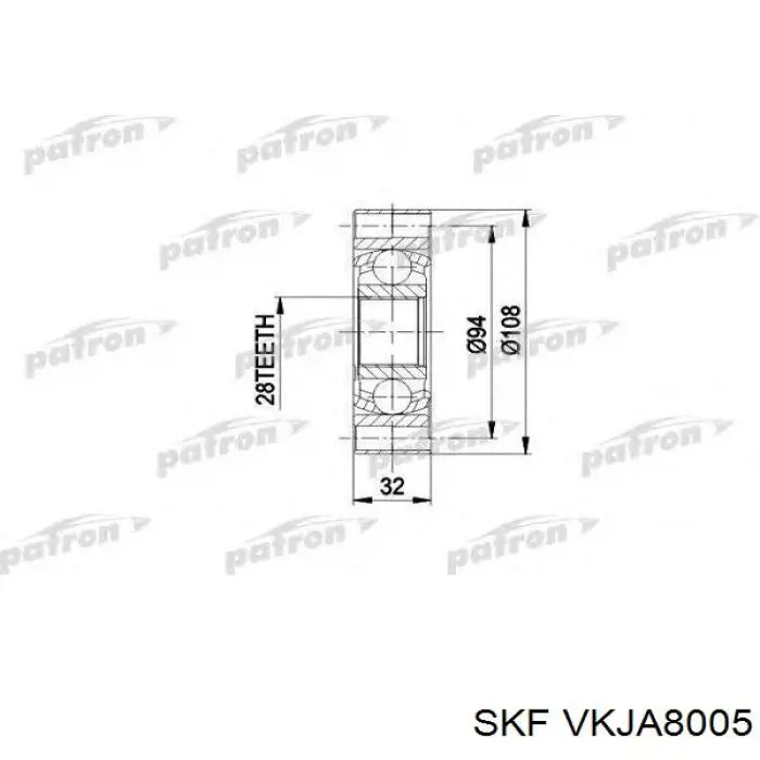 VKJA8005 SKF ШРКШ внутрішній, передній