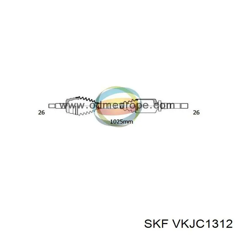 Піввісь (привід) передня, права VKJC1312 SKF