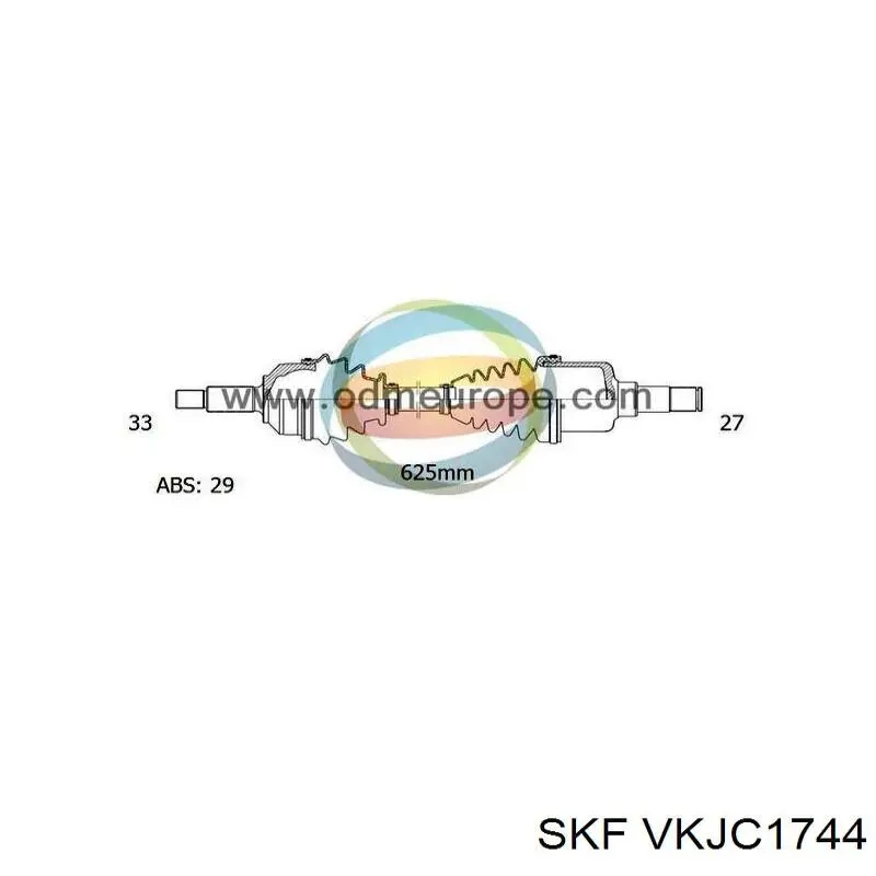 Піввісь передня ліва SKF VKJC1744