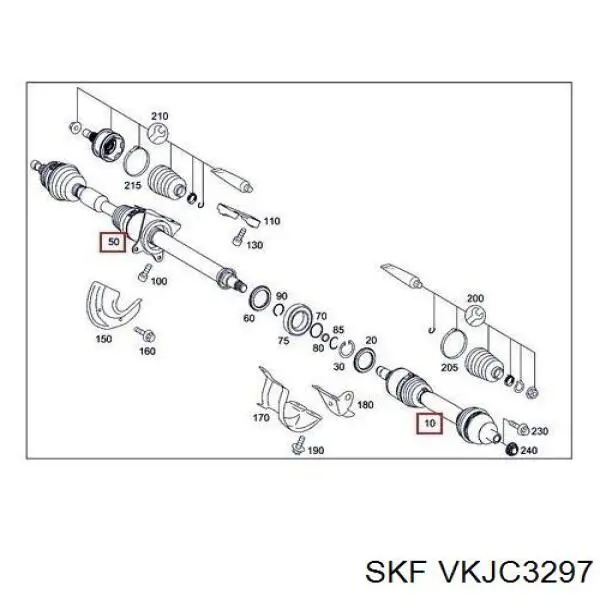 Купити A1693601172 Mercedes Ліва піввісь