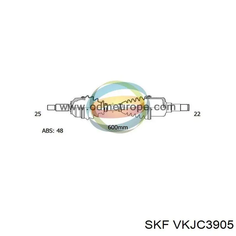 Піввісь (привід) передня, ліва VKJC3905 SKF