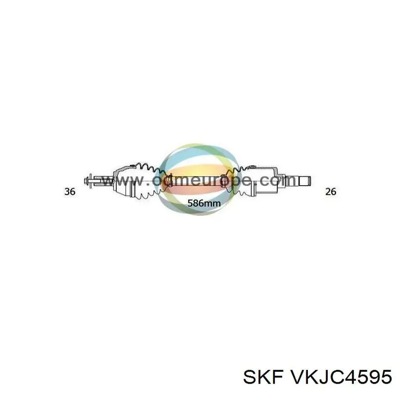 Ліва піввісь VKJC4595 SKF