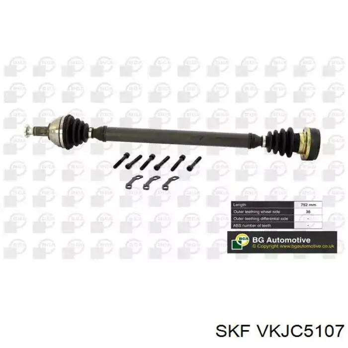 Піввісь передня, права SKF VKJC5107 ціна, від 100.71 USD