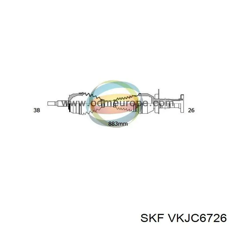 VKJC6726 SKF піввісь (привід передня, права)