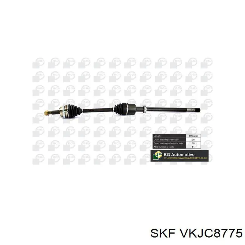 VKJC8775 SKF піввісь (привід передня, права)