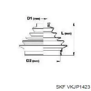 Пильник ШРУСа зовнішній, передній піввісі VKJP1423 SKF