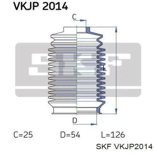 Пильник рульової рейки VKJP2014 SKF