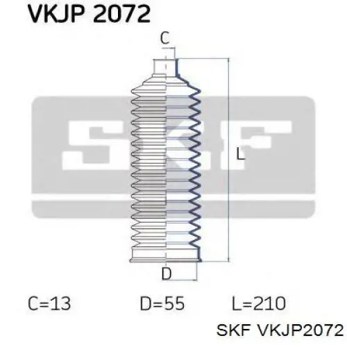 VKJP2072 SKF пильник рульового механізму/рейки