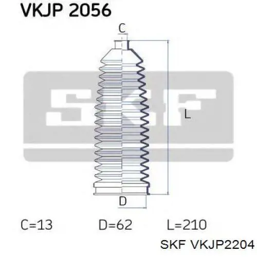 VKJP2204 SKF пильник рульового механізму/рейки