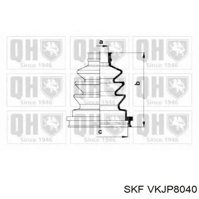 Купити VKJP8040 SKF Пильник шарніра кутових швидкостей внутрішній передній