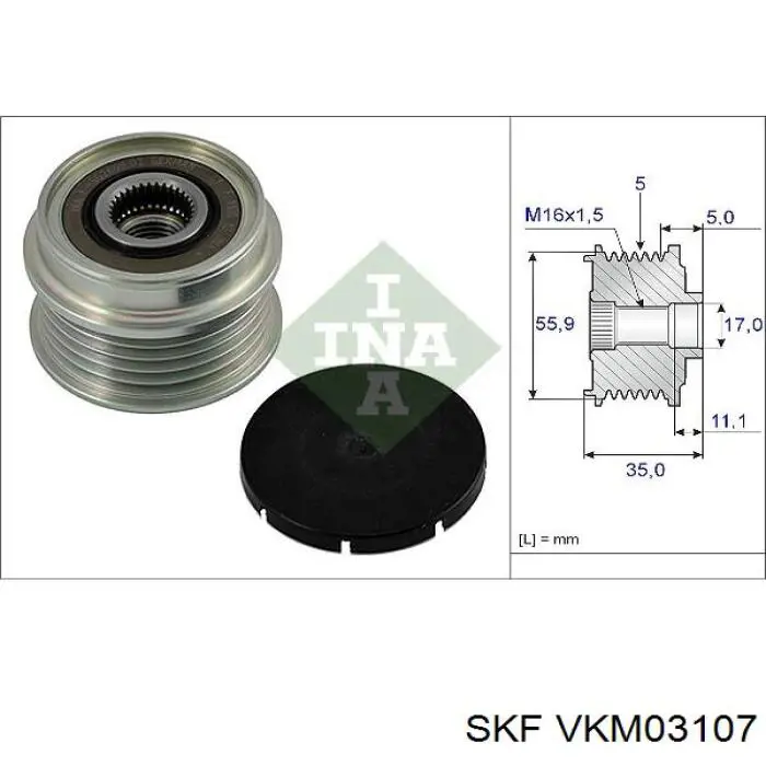 Інерційний шків SKF VKM03107 ціна, від 19.88 USD