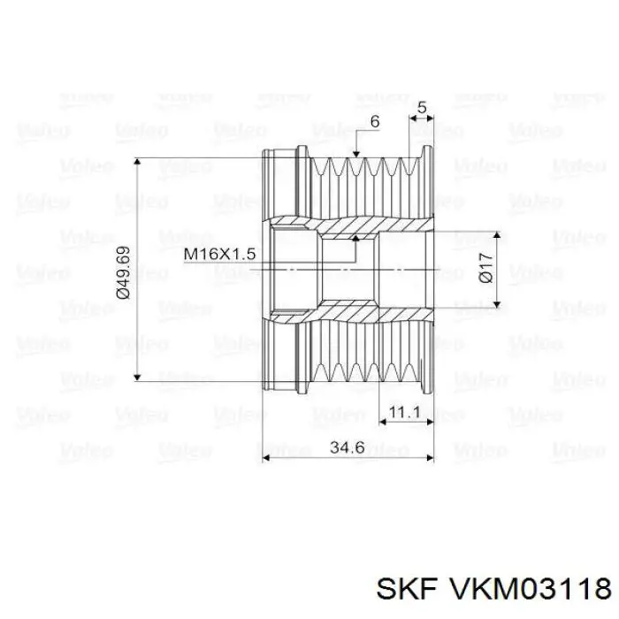 Купити VKM03118 SKF Шків генератора
