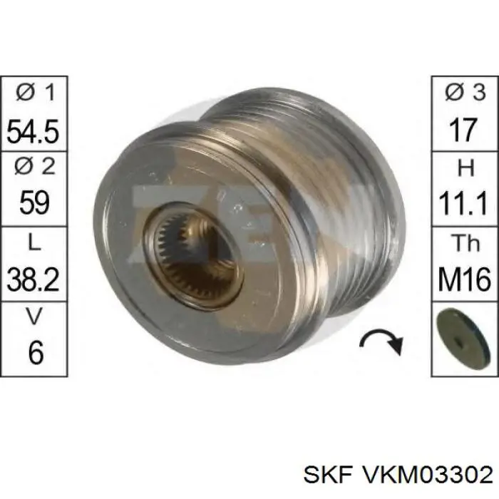 Інерційний шків SKF VKM03302 ціна, від 26.28 USD