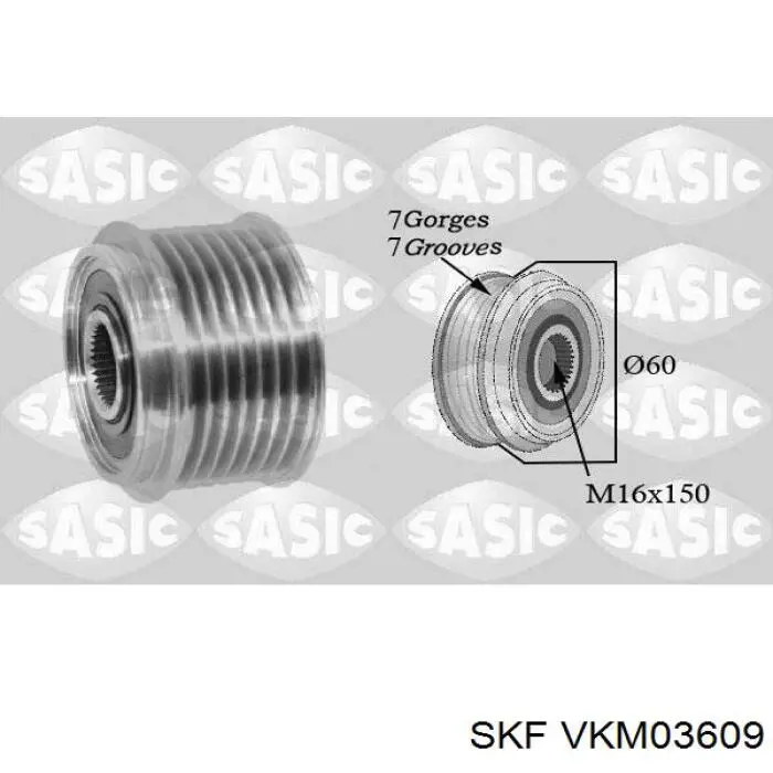 VKM03609 SKF шків генератора