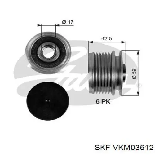Інерційний шків SKF VKM03612 ціна, від 27.49 USD