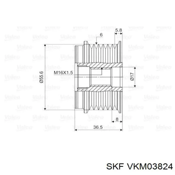 Купити VKM03824 SKF Шків генератора