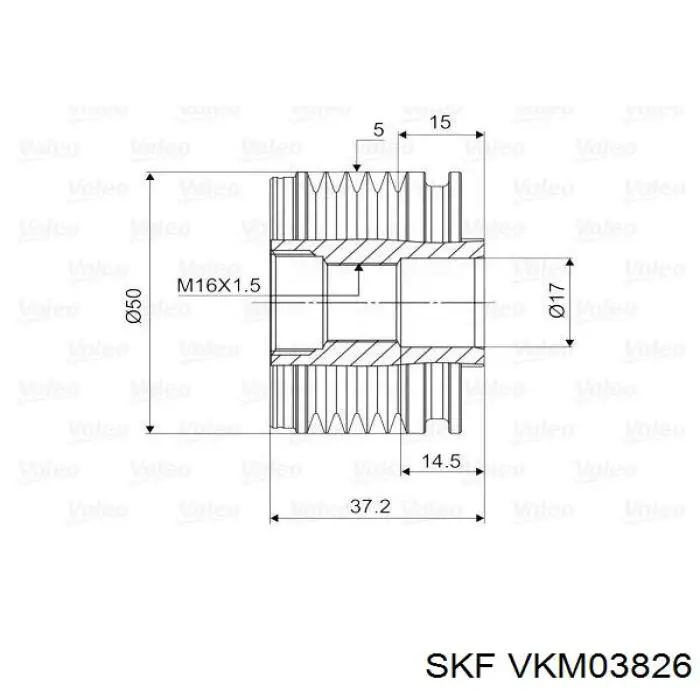 VKM03826 SKF шків генератора
