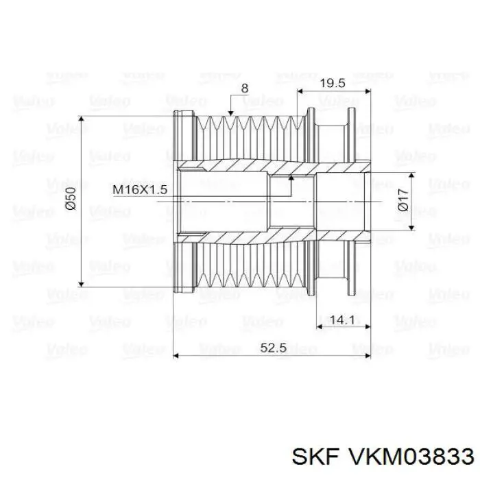 Шків генератора VKM03833 SKF