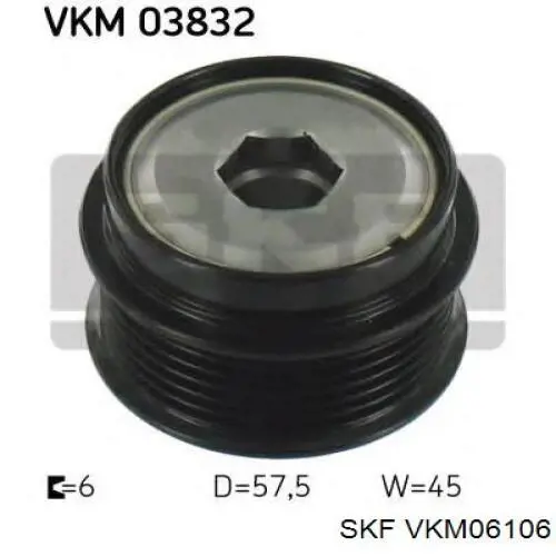 Інерційний шків SKF VKM06106 ціна, від 34.97 USD