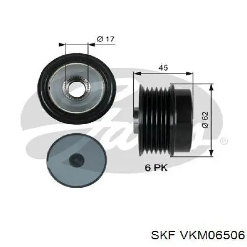 VKM06506 SKF шків генератора