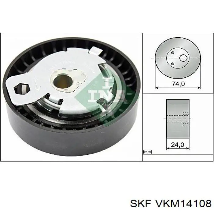 Ролик натяжителя ременя газорозподілу SKF VKM14108 ціна, від 20.83 USD