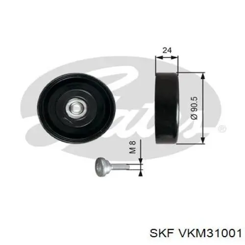 VKM31001 SKF ролик приводного ременя, паразитний