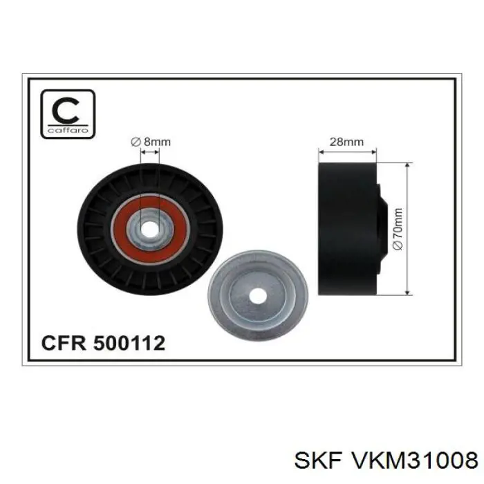 Ролик приводного ременя, паразитний VKM31008 SKF