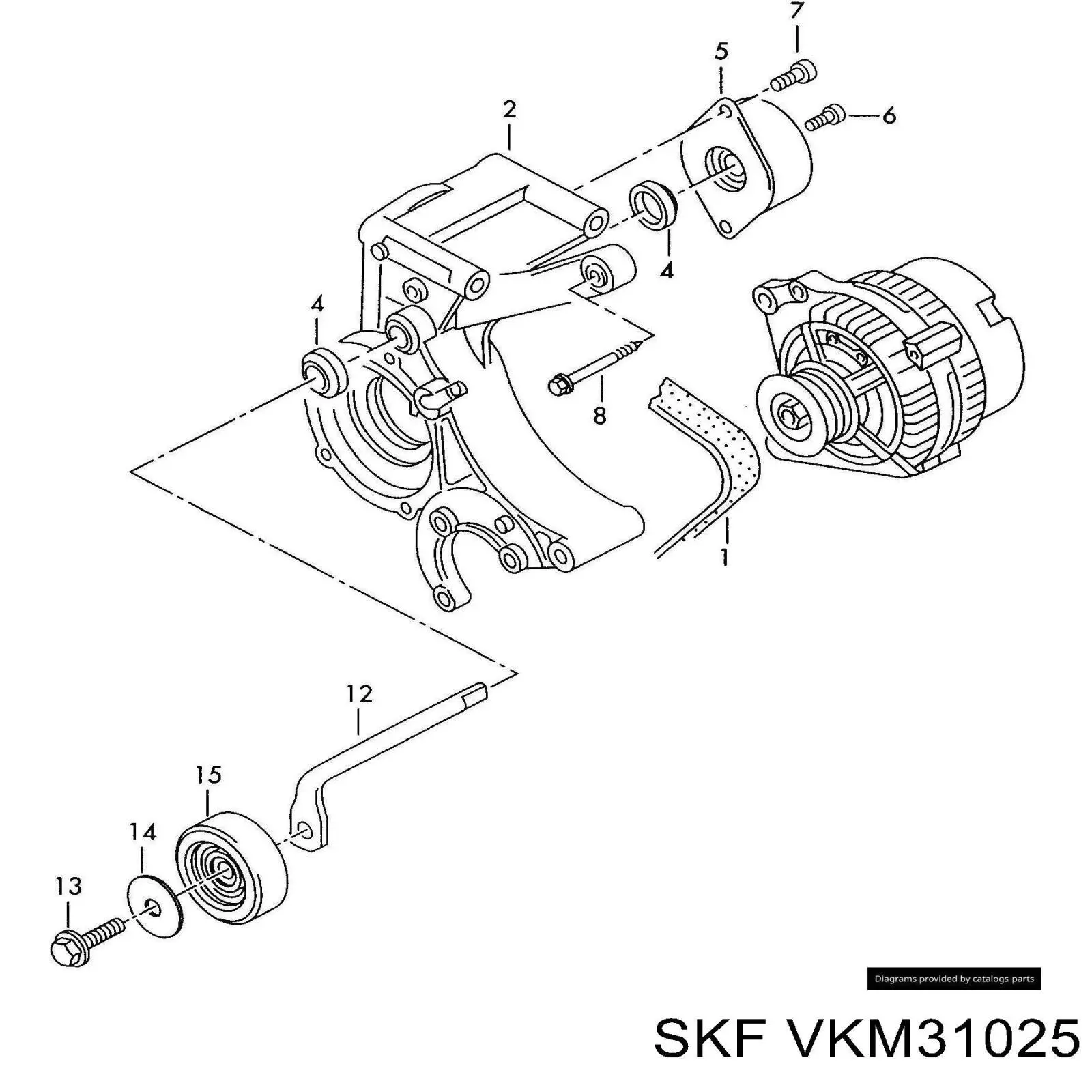 Купити VKM31025 SKF Натяжний ролик