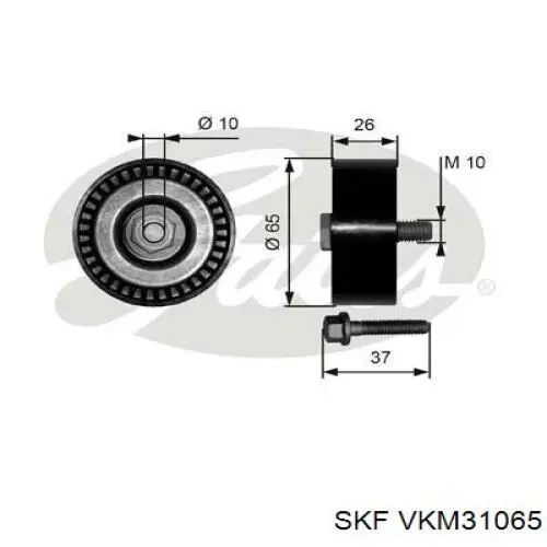 VKM31065 SKF ролик приводного ременя, паразитний