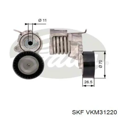 Натягувач приводного ременя SKF VKM31220 ціна, від 39.50 USD