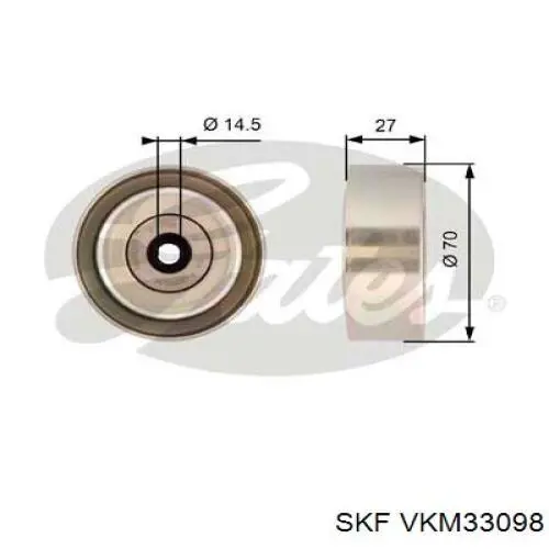 VKM33098 SKF ролик приводного ременя, паразитний