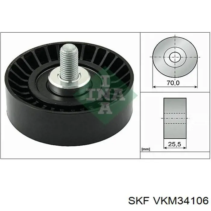 Ролик приводного ременя, паразитний VKM34106 SKF