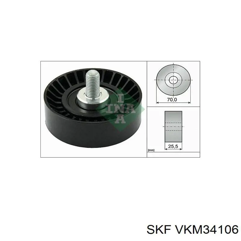 Ролик приводного ременя, паразитний SKF VKM34106 ціна, від 9.99 USD