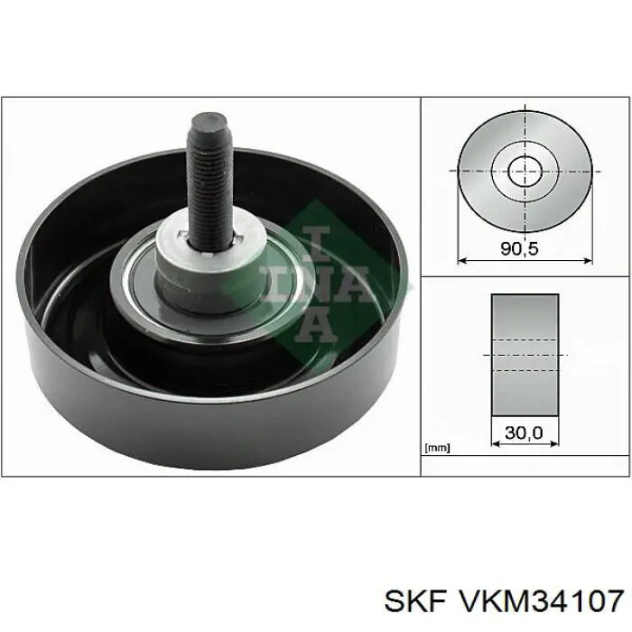 VKM34107 SKF Ролик приводного ременя, паразитний