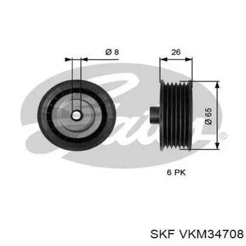 VKM34708 SKF ролик ременя грм, паразитний