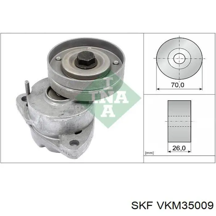 Натягувач приводного ременя SKF VKM35009 ціна, від 39.50 USD