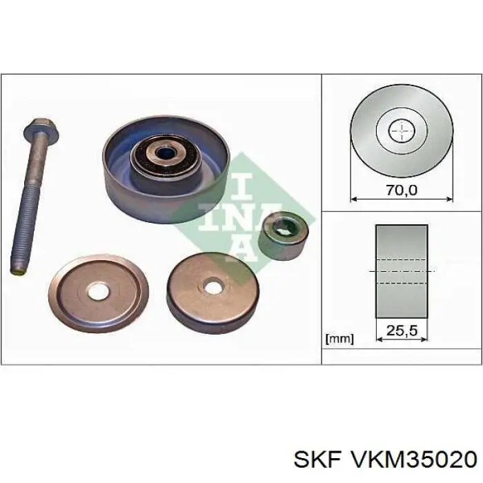 VKM35020 SKF ролик приводного ременя, паразитний