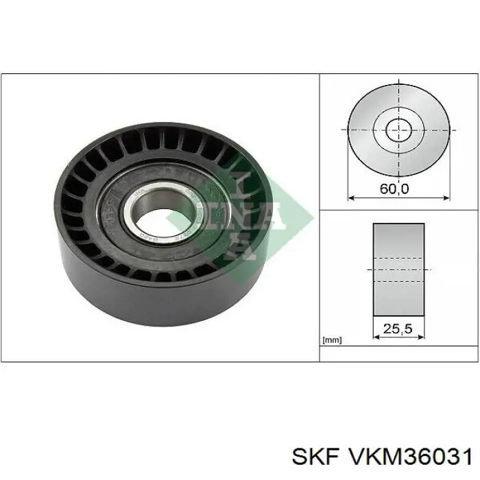 Ролик приводного ременя, паразитний SKF VKM36031 ціна, від 12.47 USD