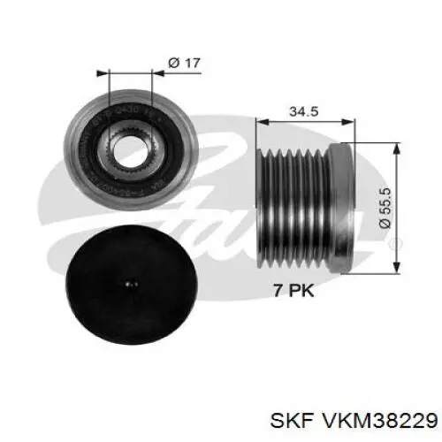 Ролик приводного ременя, паразитний SKF VKM38229 ціна, від 25.85 USD