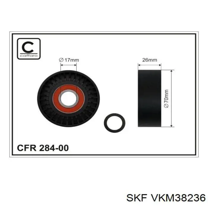 Натягувач приводного ременя SKF VKM38236 ціна, від 38.52 USD