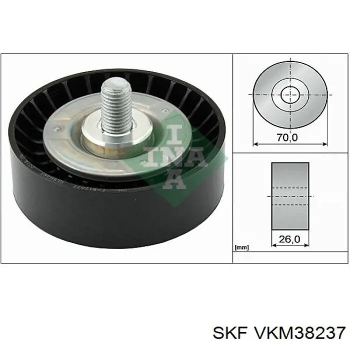 VKM38237 SKF ролик приводного ременя, паразитний