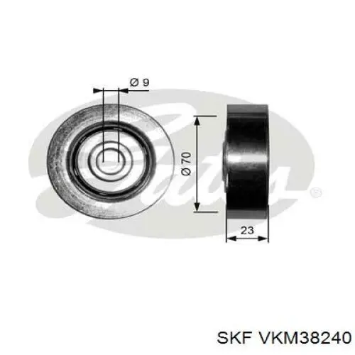 VKM38240 SKF ролик приводного ременя, паразитний