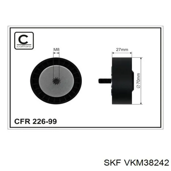 Ролик приводного ременя, паразитний SKF VKM38242 ціна, від 16.96 USD