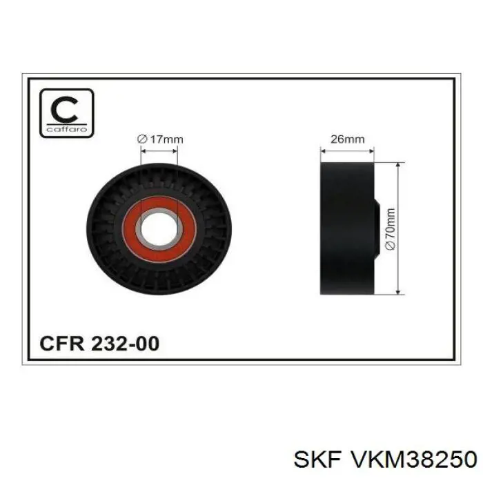 Купити VKM38250 SKF Натягувач приводного ременя