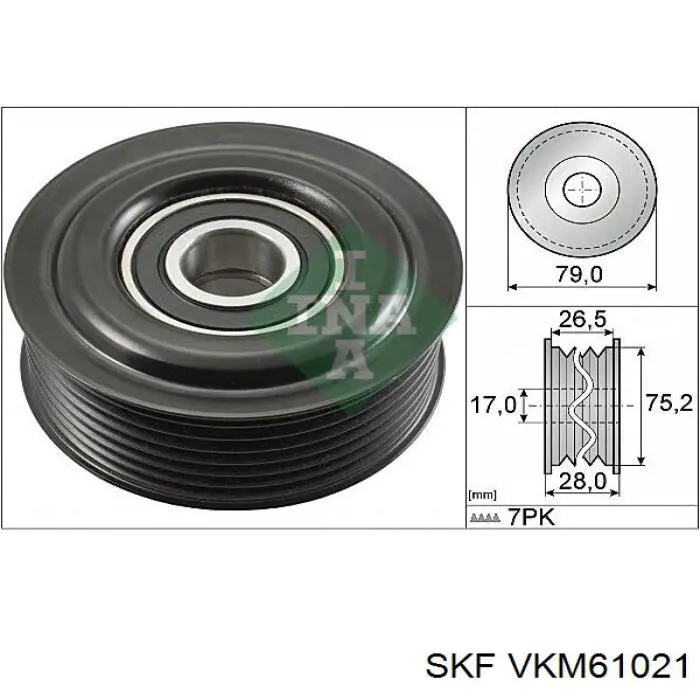 VKM61021 SKF ролик приводного ременя, паразитний