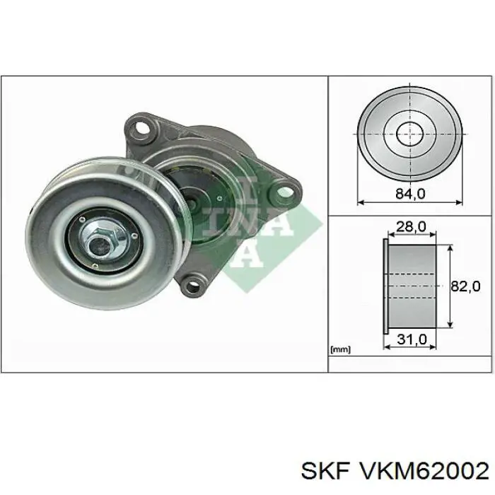 Купити VKM62002 SKF Натягувач приводного ременя