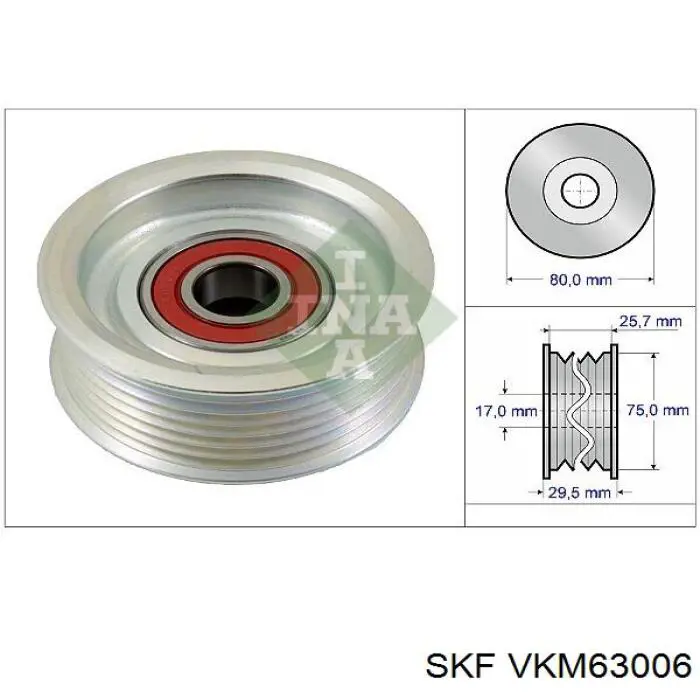 VKM63006 SKF ролик приводного ременя, паразитний