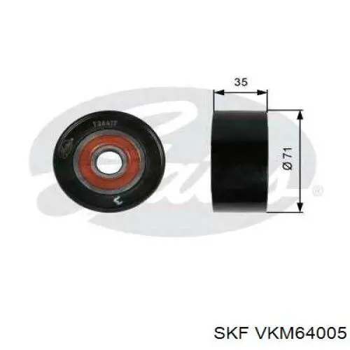 VKM64005 SKF ролик приводного ременя, паразитний
