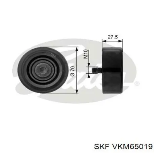 VKM65019 SKF ролик приводного ременя, паразитний
