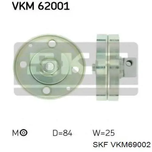 Натяжний ролик SKF VKM69002 ціна, від 23.36 USD